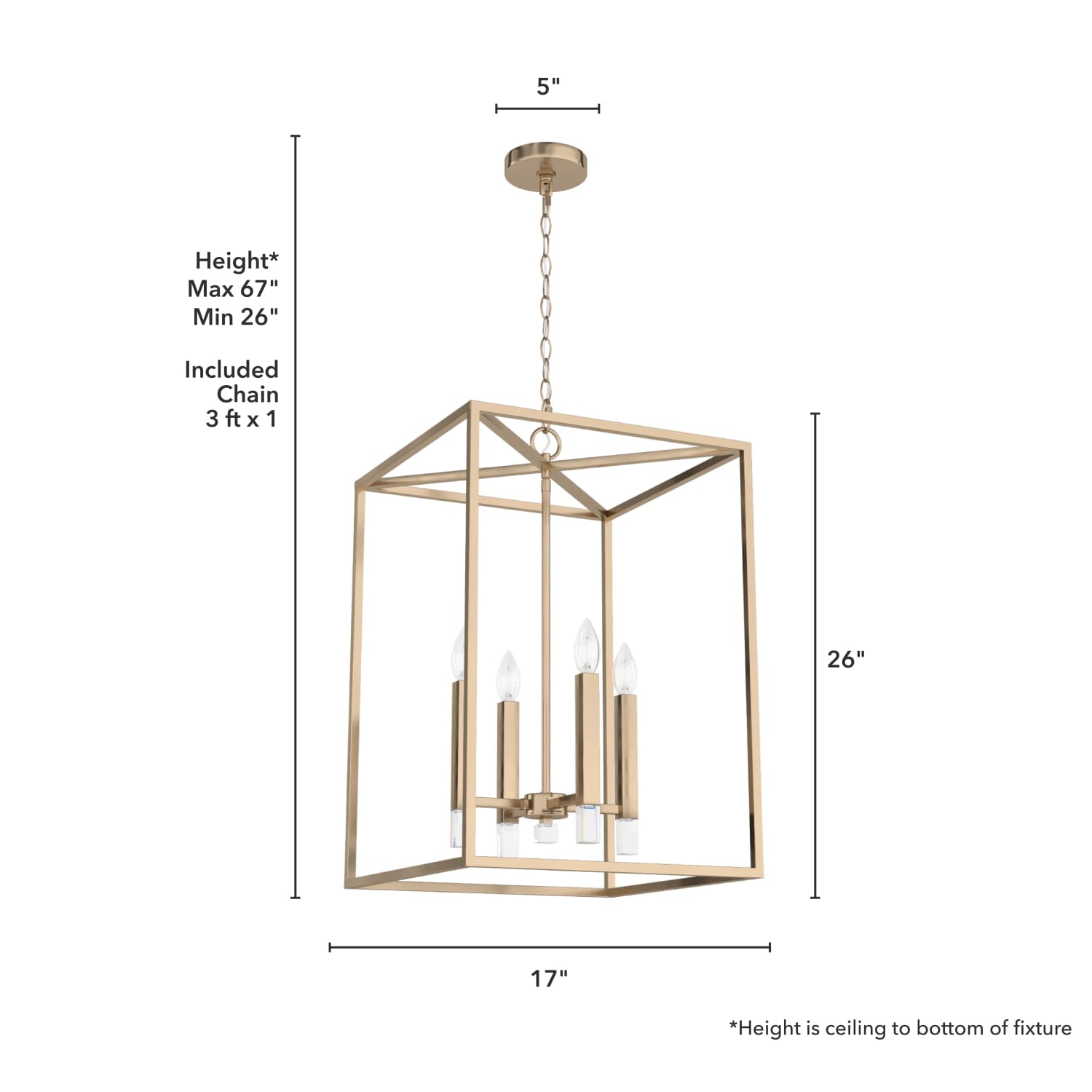 Sunjai 4 Light Pendant 17 inch - Image 4
