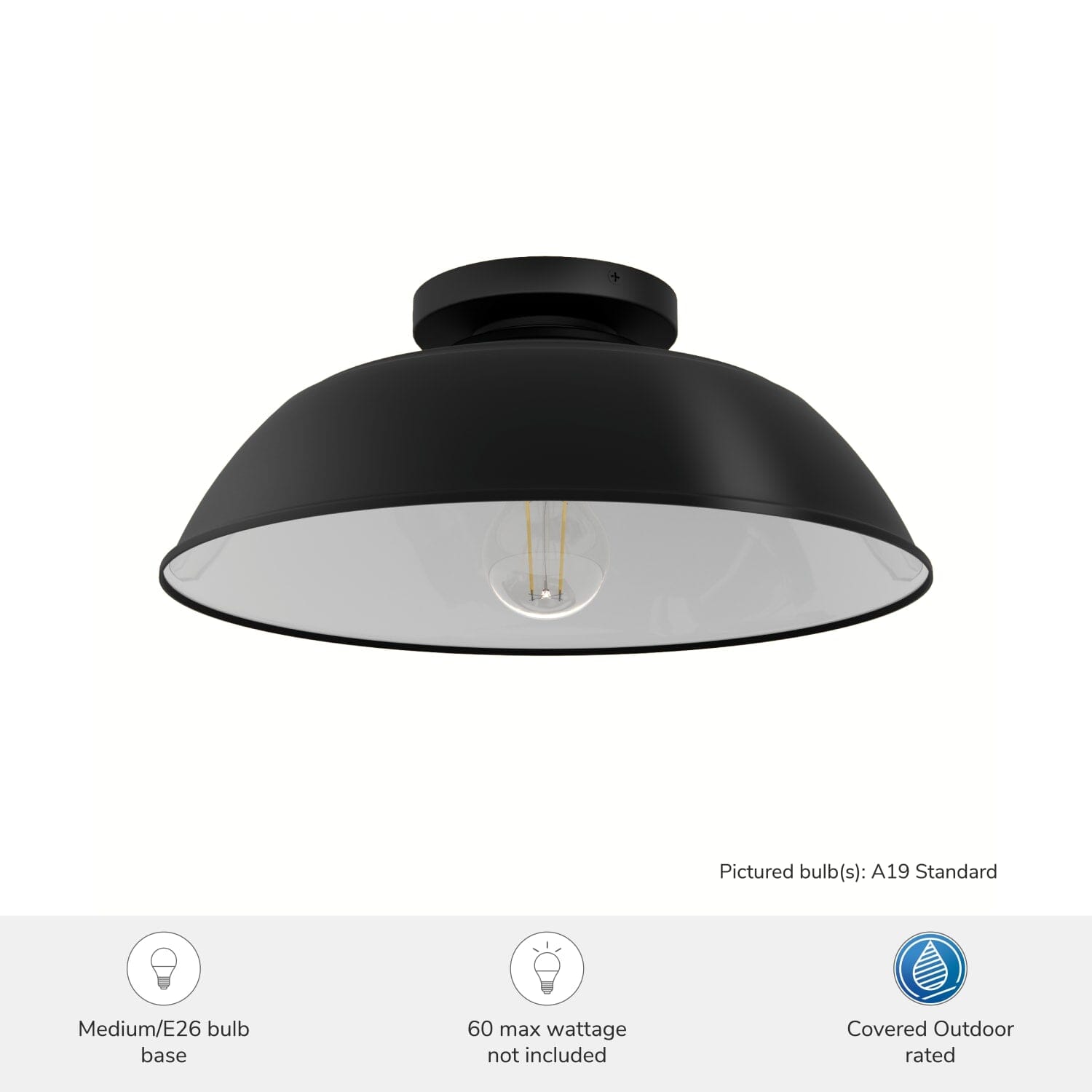 Mill Valley Outdoor 1 Light 14 Inch Medium Flush Mount - Image 3