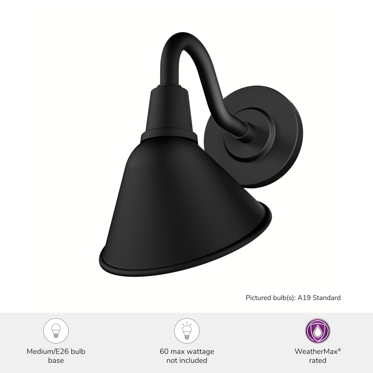 Cassius Outdoor WeatherMax 1 Light 7 Inch Small Wall Light - Image 3