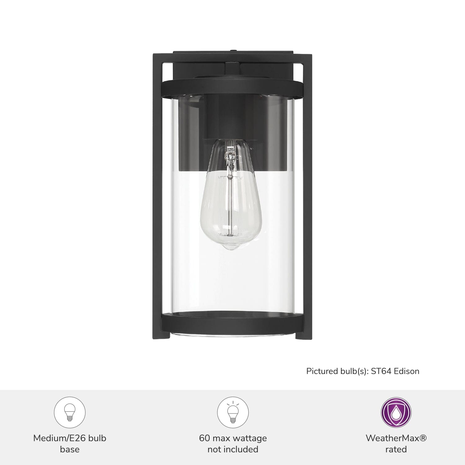 Astwood Outdoor WeatherMax 1 Light Small 12 Inch Wall Light - Image 3
