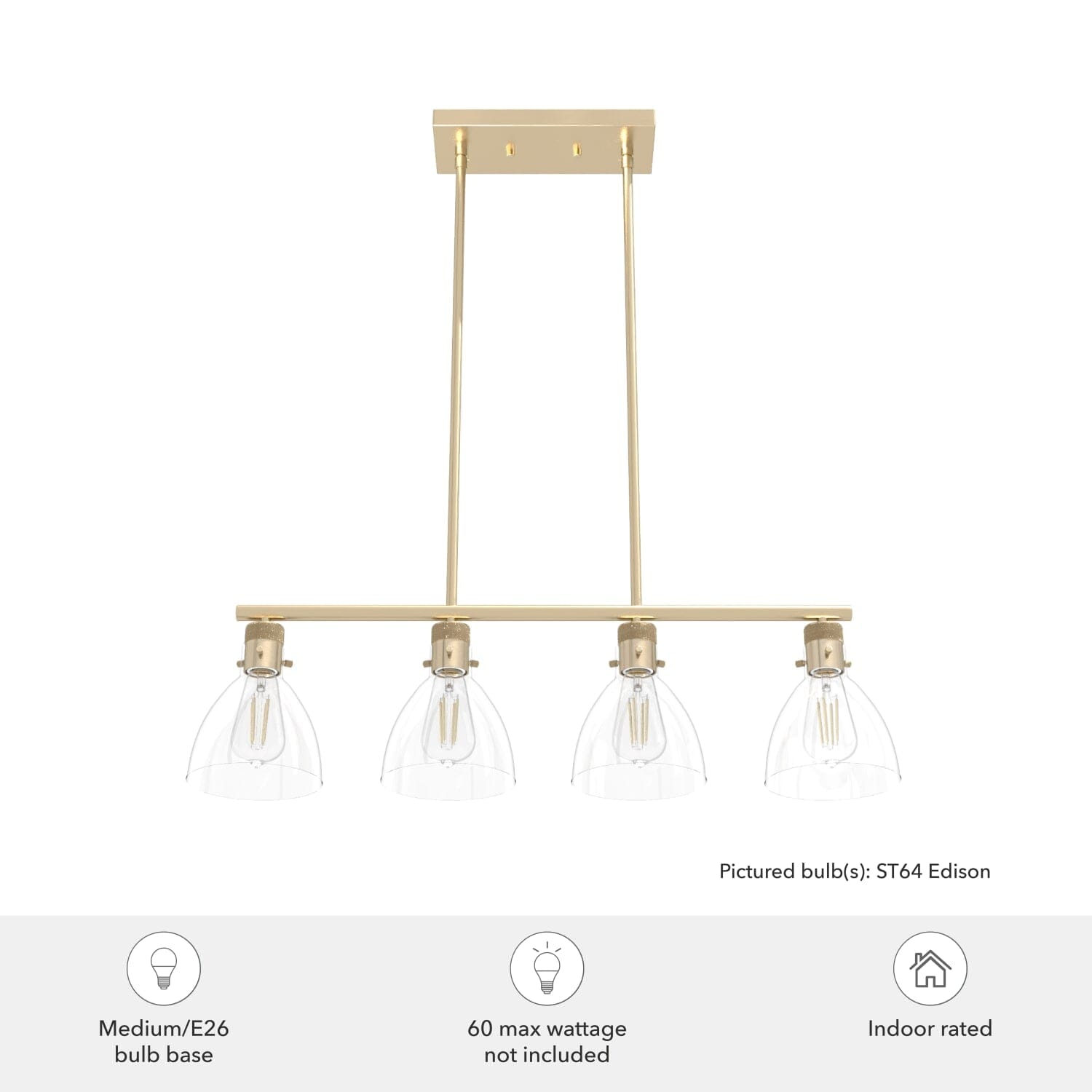 Van Nuys 4 Light Linear Chandelier - Image 6