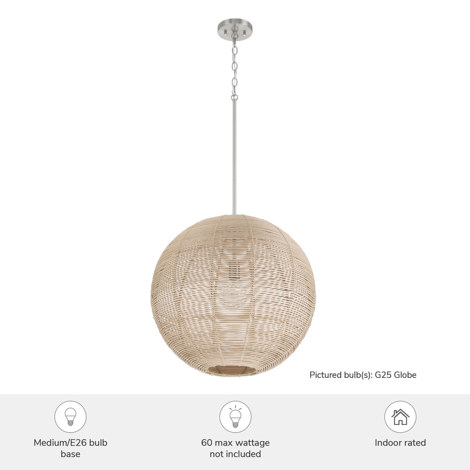 Berkeley 1 Light Large 22 Inch Pendant - Image 3