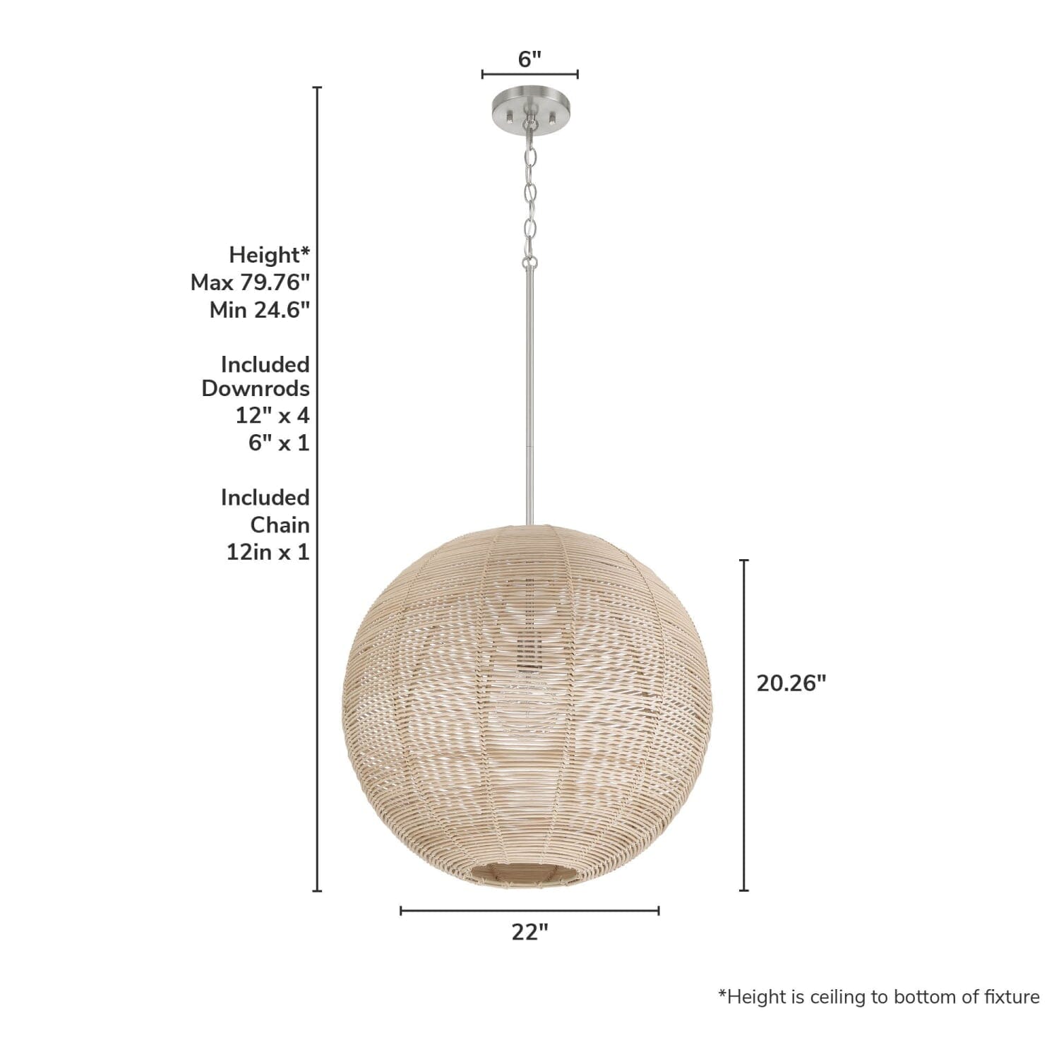 Berkeley 1 Light Large 22 Inch Pendant - Image 4