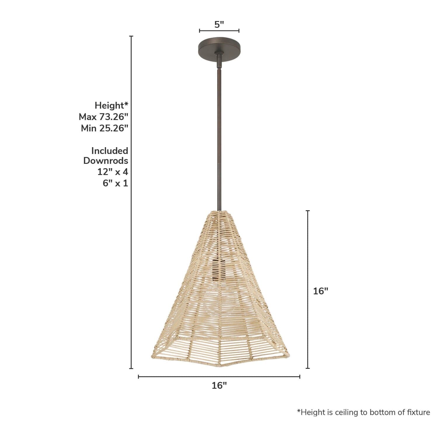 Comet 1 Light Large 16 Inch Pendant - Image 4