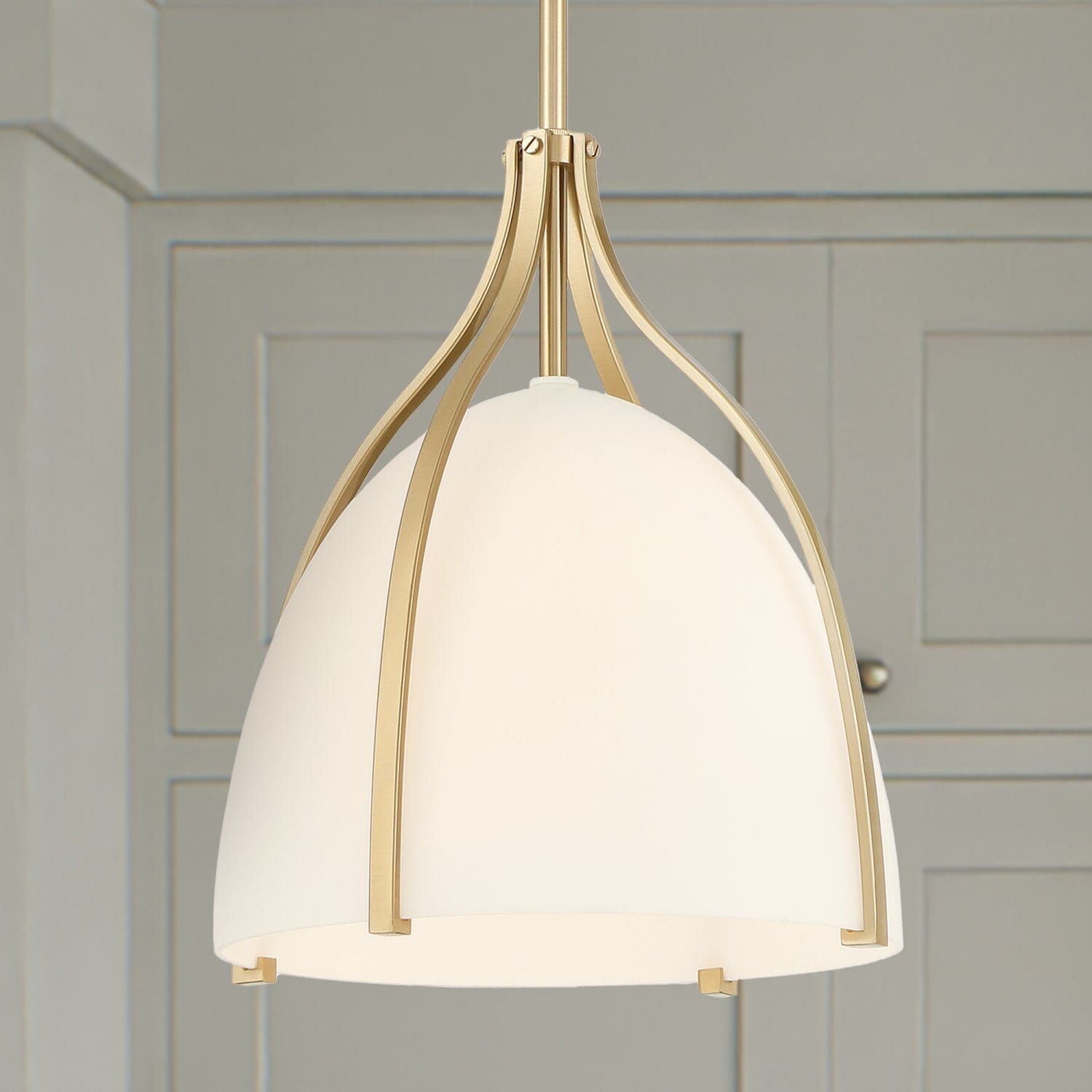 Arcelia White Glass 1 Light Medium 12 Inch Pendant - Image 2