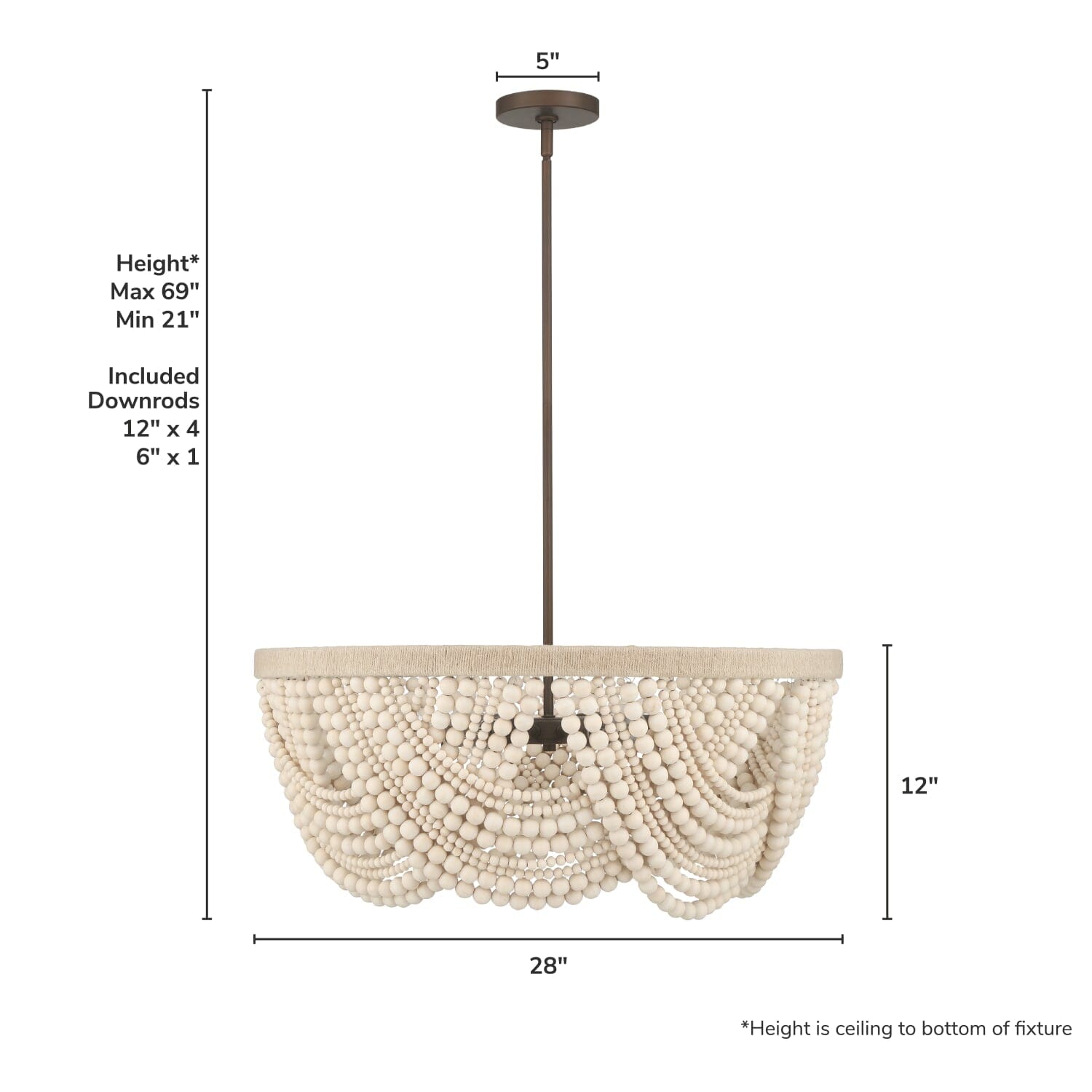 Autumndale 6 Light Medium 28 Inch Chandelier - Image 4