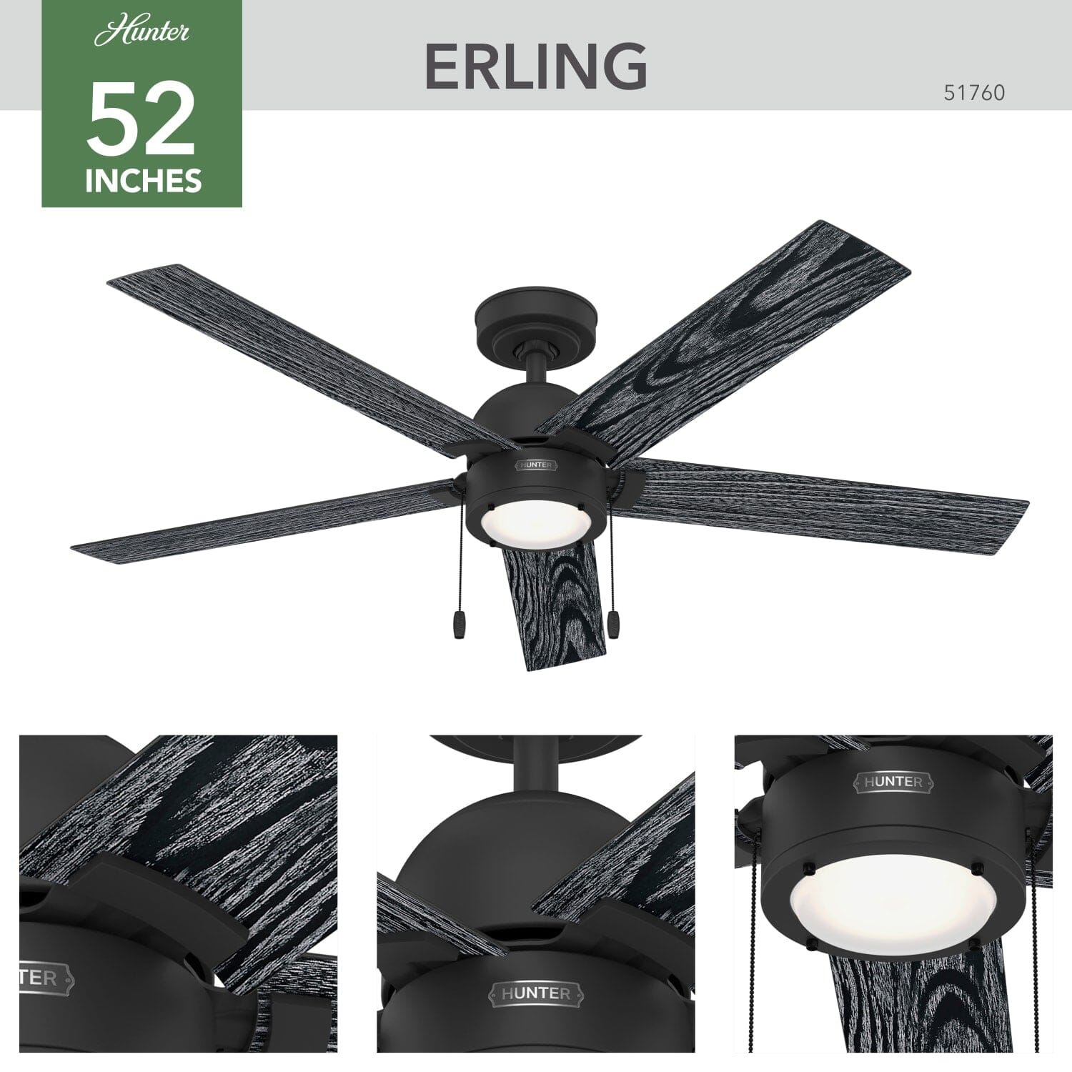 Erling with LED Light 52 inch - Image 2