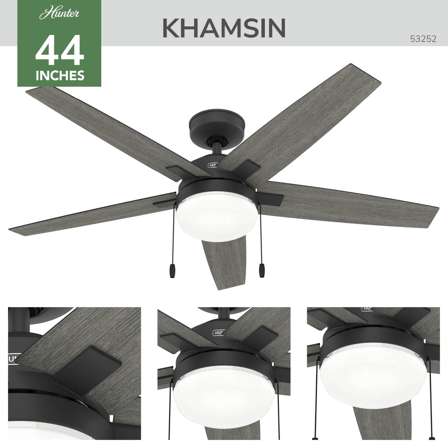 44in Indoor Ceiling Fan with LED Light - Image 2