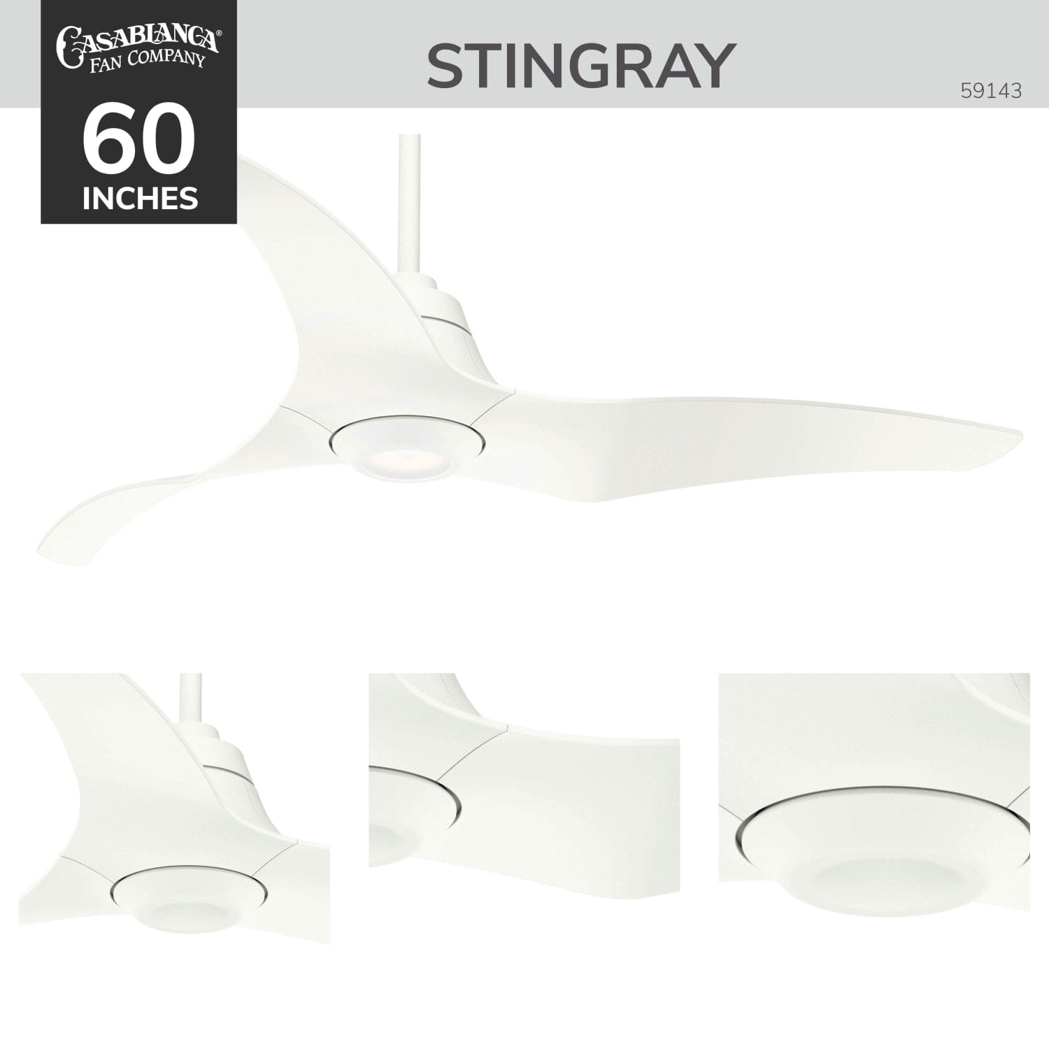 Stingray Outdoor ENERGY STAR DC with LED Light 60 inch with remote - Image 5