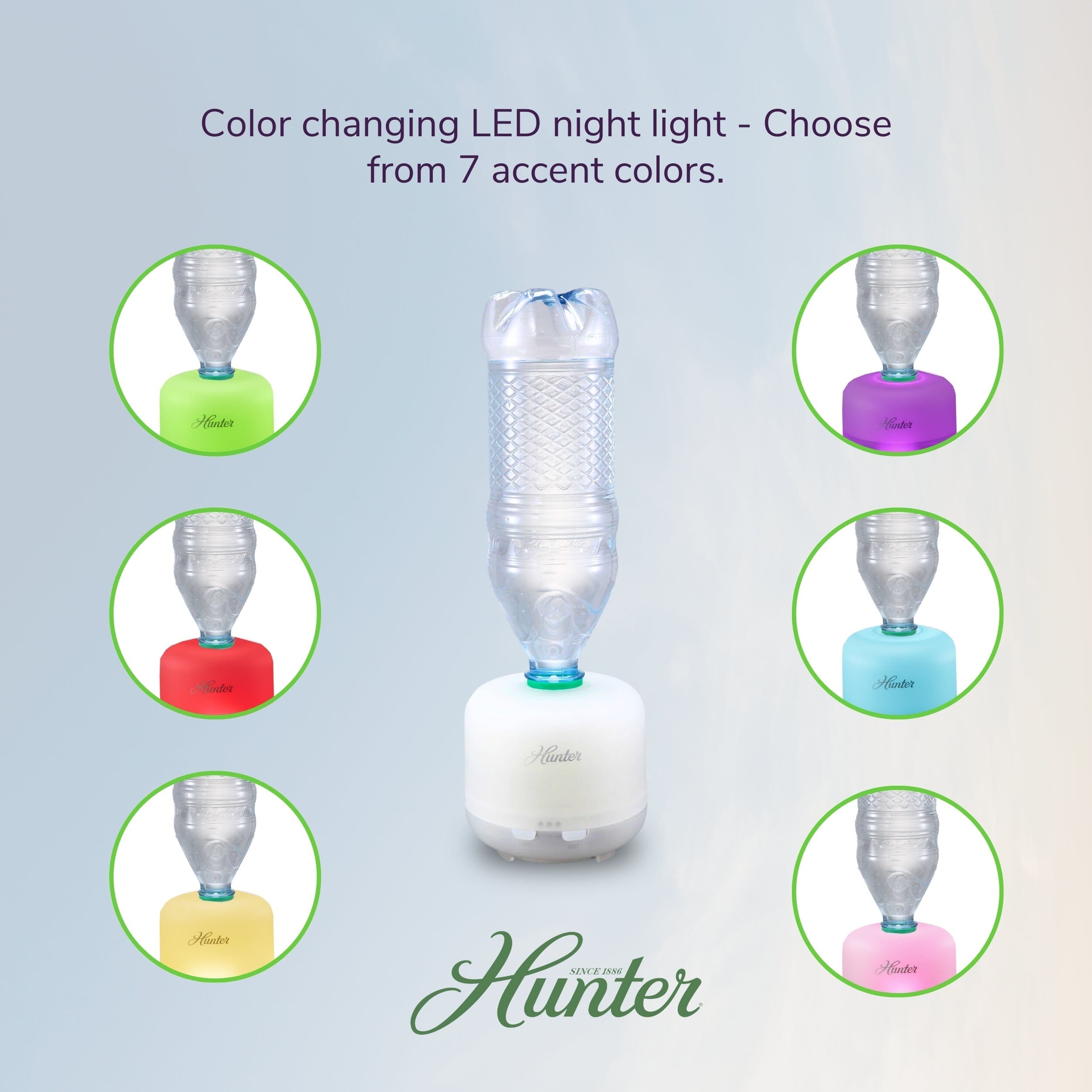 Hunter XJ-520 Aromatic LED Personal Ultrasonic Humidifier - Image 5